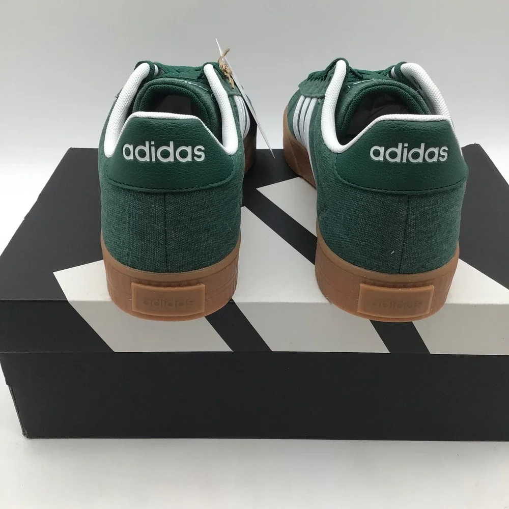 Adidas Daily 3.0 Mens Green Canvas Gum Sole Sneakers‎ IF7487 Size 8 NEW - Picture 4 of 7